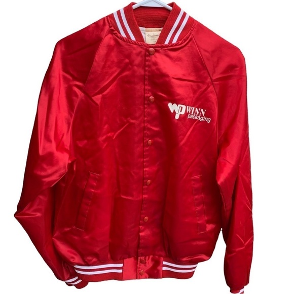 Vintage Satin Bomber Jacket Winn Packaging - Picture 2 of 9